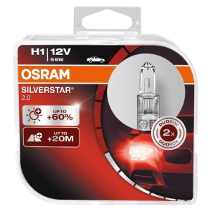 Automobilinės lemputės H1 55W Osram Silverstar 2.0 2 vnt.