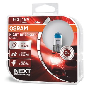 Automobilinės lemputės H3 55W Osram Night Breaker Laser 2 vnt.