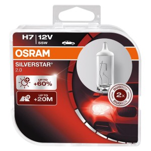 Automobilinės lemputės H7 55W Osram Silverstar 2.0 2 vnt.