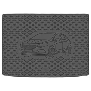 Guminis bagažinės kilimėlis Opel Astra K (2015➝) Hatchback standartinis ratas Rigum