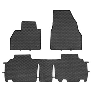 Modeliniai guminiai kilimėliai Renault Kangoo II (2008➝) 5 vietų juodi su laikikliais