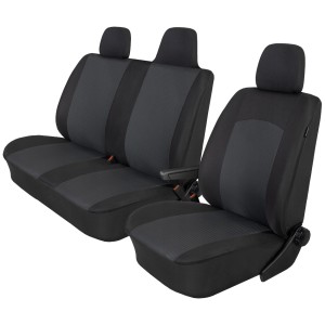 Modeliniai sėdynių užvalkalai Nissan NV400 (2010➝) 3 vietų medžiaginiai padalinta dviguba sėdynė