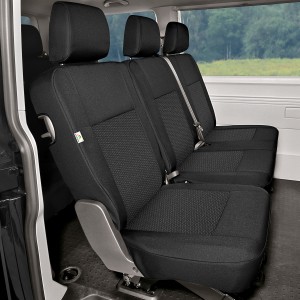 Modeliniai sėdynių užvalkalai Volkswagen Transporter Caravelle Multivan T5 (2003-2015) 3 vietų galiniai 2+1 medžiaginiai