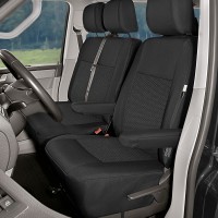 Modeliniai sėdynių užvalkalai Volkswagen Transporter Caravelle Multivan T5 (2003-2015) 3 vietų priekiniai medžiaginiai