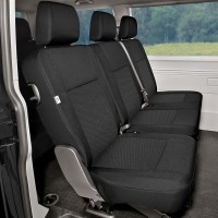 Modeliniai sėdynių užvalkalai Volkswagen Transporter Caravelle Multivan T6 (2015➝) 3 vietų galiniai 2+1 medžiaginiai