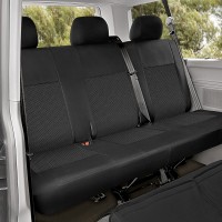 Modeliniai sėdynių užvalkalai Volkswagen Transporter Caravelle Multivan T6 (2015➝) 3 vietų galiniai vientisi medžiaginiai