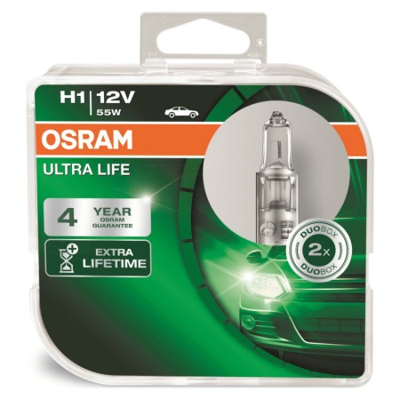 Automobilinės lemputės H1 55W Osram Ultra Life 2 vnt.