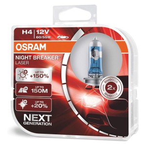Automobilinės lemputės H4 60/55W Osram Night Breaker Laser 2 vnt.